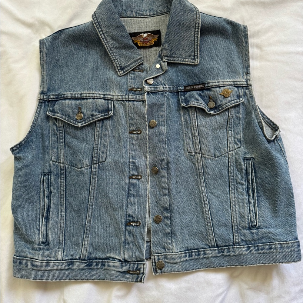 Harley-Davidson Light Blue Denim Motorcycle Vest